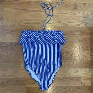 J.Crew Seersucker Ruffle One Piece